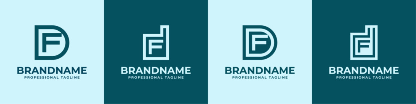 Modern Initials DF Logo, suitable for business with DF or FD initials