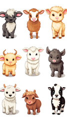 Cute farm animals clip art