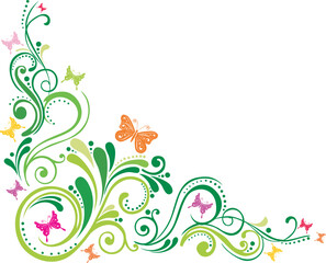 Cute floral background. Floral design elements isolated on White background. Vector illustration