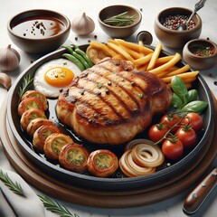 Delicious Grilled Barbecue Chicken Steak