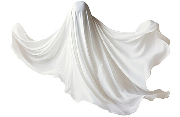 White Halloween Ghost sheet isolated on transparent background PNG
