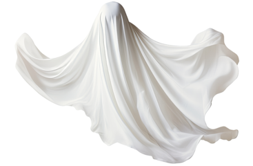 White Halloween Ghost sheet isolated on transparent background PNG