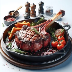 Delicious Grilled Barbecue Tomahawk Beef Steak