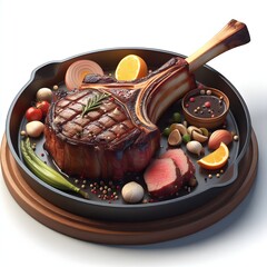 Delicious Grilled Barbecue Tomahawk Beef Steak