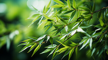 Fototapeta na wymiar Beautiful green bamboo tree