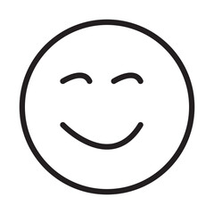 Obraz premium Happy smiley face or emoticon line art icon for apps and websites