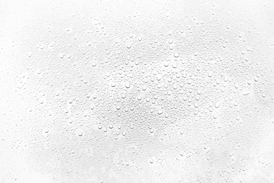 Isolated water drops against transparent background.