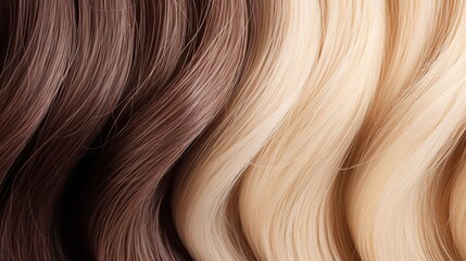 Fototapeta premium Beautiful brown and cream wavy hair. generative AI