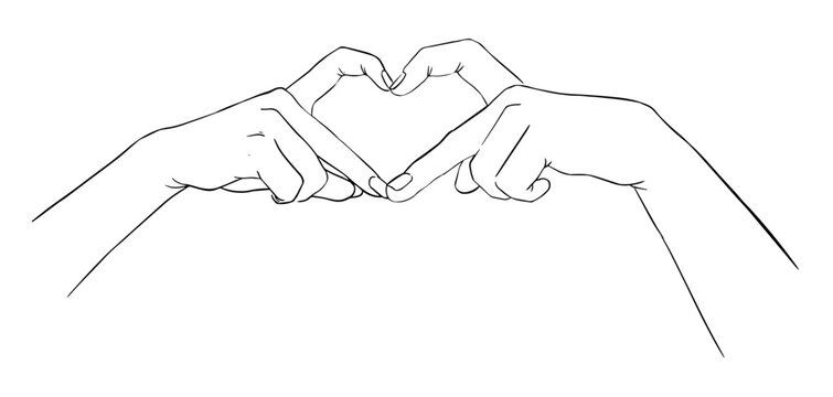 Coeur doigts trac&eacute;