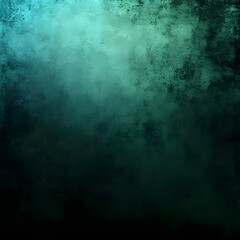 Obraz premium Dark green and blue glowing gradient background with grainy texture, ideal for webpage headers and banners.