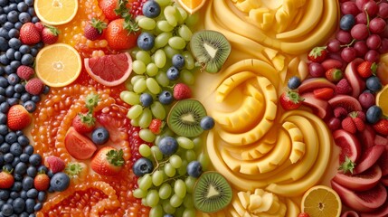 Fruit Wallpaper: A Colorful and Appetizing Background, generative ai