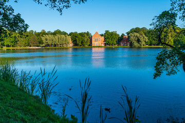 View of the Admiralty with reflection in the water of the Big Pond of Catherine Park