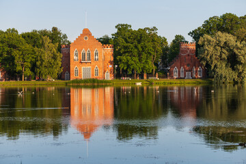 View of the Admiralty with reflection in the water of the Big Pond of Catherine Park