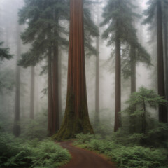 Misty Morning Redwoods