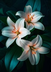 Fototapeta na wymiar photo of a multiple white flowers