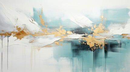 Abstract ethereal watercolor paining on white background