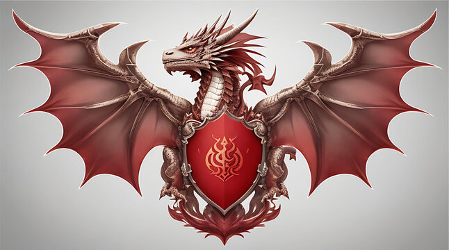 Dragon Crest Wings vector illustration.