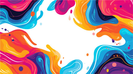 abstract vibrant color swirls border, artistic border