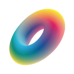 Abstract 3d color gradient tube shape