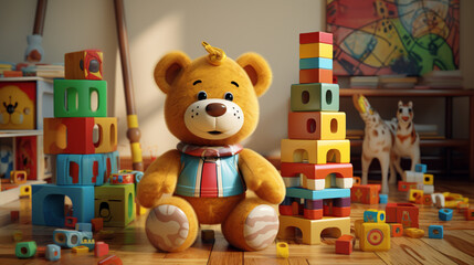 teddy bear and gift box ai gerntive