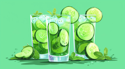 Cucumber Cooler Refresh cartoon