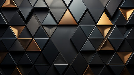Abstract triangular black wall pattern background