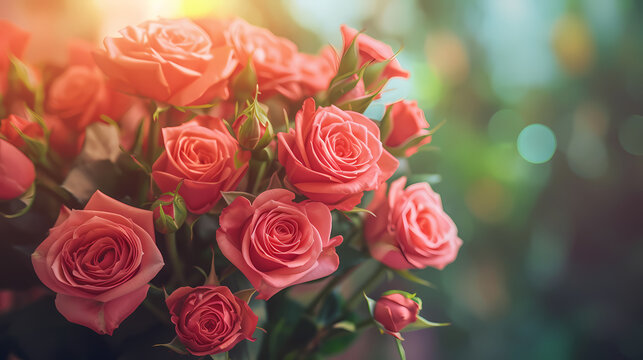 Stunning image showcasing a vibrant bouquet of roses, symbolizing love and passion on Valentine's Day