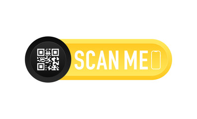 QR code for smartphone. The inscription scans me with a smartphone icon. QR code for payment. QR code for mobile app, payment and identification. Vector illustration