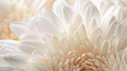Obraz premium White flowers background. Macro of white petals texture for mother's day background - Generative AI