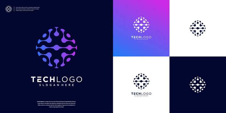 Abstract Tech globe logo design template