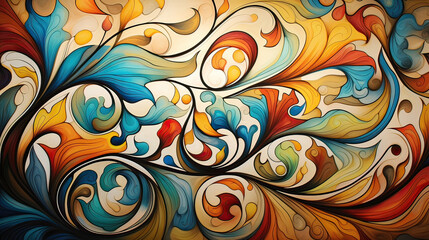 Whimsical Modern Swirls Abstract Delight Background Ai Generative