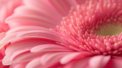 Close up of a brightly colored day pink gerbera daisy - Generative AI
