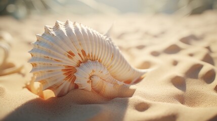 A dynamic shot showcasing the patterns on a seashell, highlighting the natural geometry and intricate textures in stunning