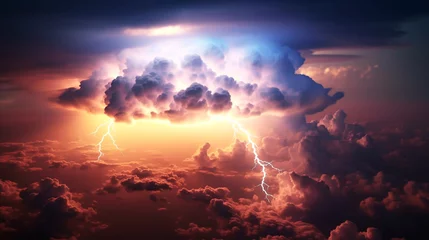 Foto auf Acrylglas Lightning on clouds © Inlovehem