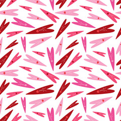 Purple pattern with red hearts for Valentine's Day and Halloween holidays