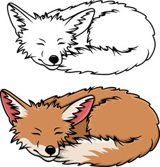 Cute fox vector