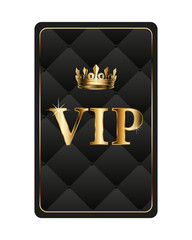 Luxury VIP club card with golden crown