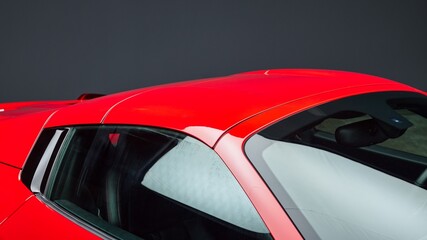Red sports car roof