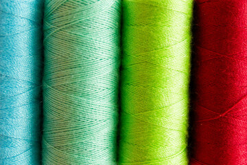 Various colored threads used for clothing repair and arts and crafts