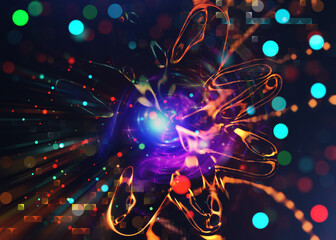 abstract background with glowing lights