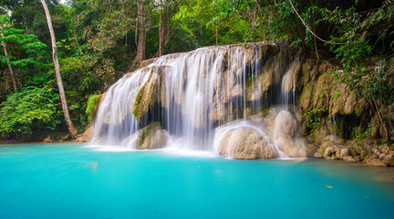 Waterfall Erawan in Kanchanaburi, Thailand