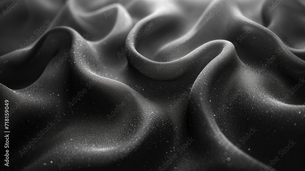 Aufkleber a black and white photo of a wavy surface with a light shining through the top of the top of the ima