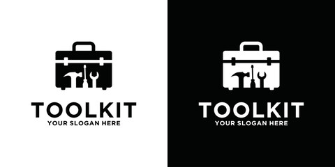 Toolbox icon template. Toolbox, toolkit and instruments. logo design for repair, repair and renovation