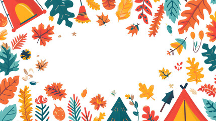 camping equipment border, border frame background