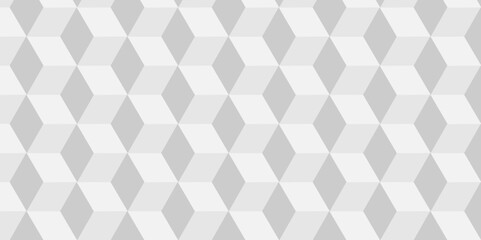 Seamless white and gray pattern Abstract cubes geometric tile and mosaic wall or grid backdrop hexagon technology. white and gray geometric block cube structure backdrop grid triangle background.