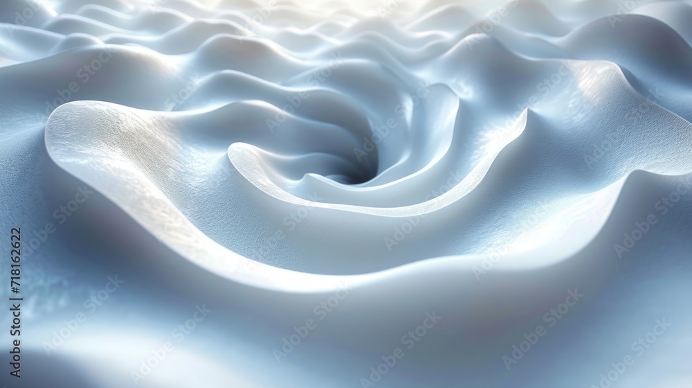 Aufkleber a close up of a white fabric with a bright light in the background and a blurry image of a wave in t