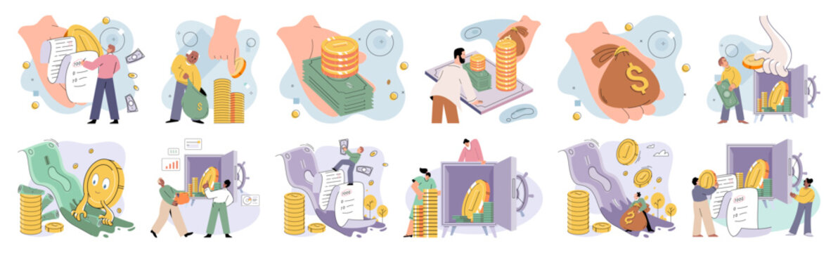 Wealth management vector illustration. Careful budgeting is essential for effective financial management and wealth growth Sound financial planning is vital for successful wealth management Banking