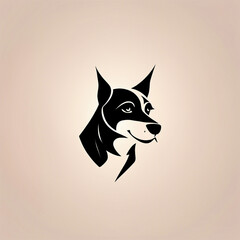 dog head logo design illustration