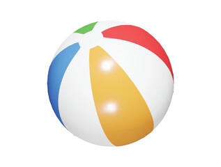 Beach ball icon 3d render illustration