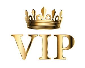 Premium golden VIP icon with golden crown